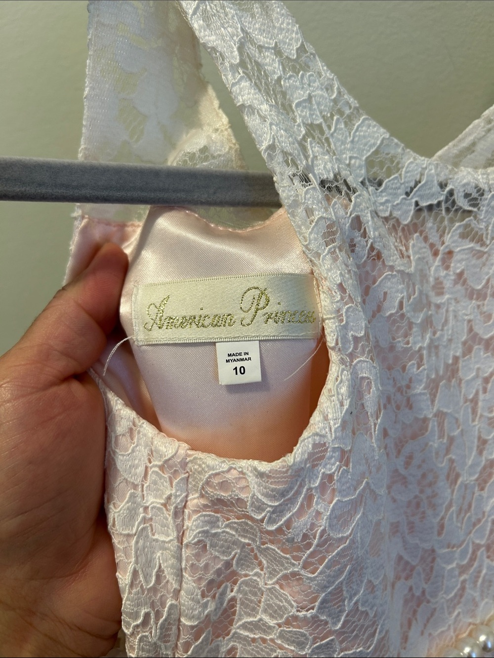 Girls' Pink Lace Party Dress with Bow - Picture 7 of 8